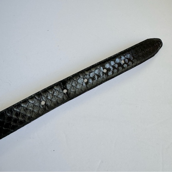 Vintage Snakeskin Belt Blake Reptile Leather Gold Tone Buckle Womens Medium - Picture 5 of 10